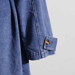 Fur Collar Trench Denim Coat