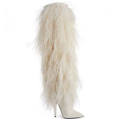 Furry Pointy Toe Boots