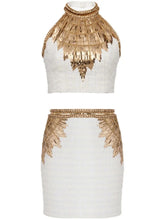 Golden Mini Skirt Set