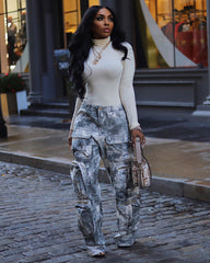 Grayish Multi Pockets Cargo Pants