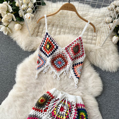 Greece Crochet Skirt Set