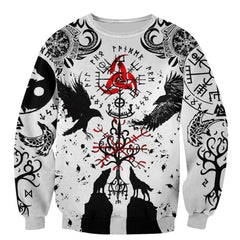 Beautiful Raven Tattoo 3D Printed Hoodie for Men