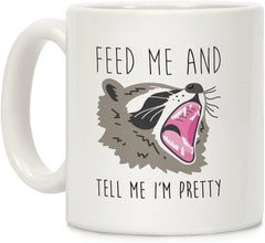 Ceramic Coffee Mug Raccoon White Ounce