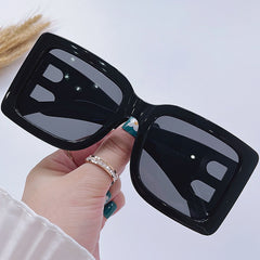 'B' Oversized Square Frame Sunglasses