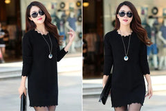 2023 New Women's Knit Sweater Dress - Autumn-Winter Warmth, Long Sleeve Pullovers