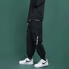 Black Cargo Pants: Men Hip Hop Streetwear