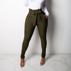Ruched Bow Pencil Pants Women's