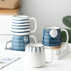 Classic Style Home Office Ceramic Mug Big Capacity Water Cup White