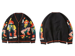 Streetwear Christmas Knitted Cardigan Sweater for Harajuku Women