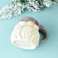 Ceramic Christmas Mugs Embossed Santa Claus Coffee Cup