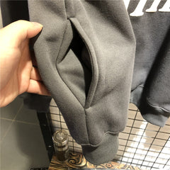 Men Pullover Hoodie Hip Hop Style Cotton Fabric And O Neck