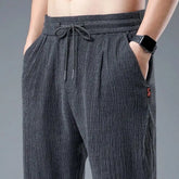 Ice Silk Linen Man Pants Casual Sweatpants Male Quick-dry Sport Ankle-length Harem trousers
