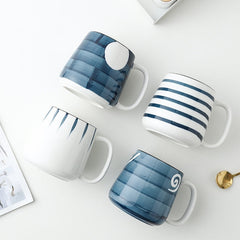 Classic Style Home Office Ceramic Mug Big Capacity Water Cup White