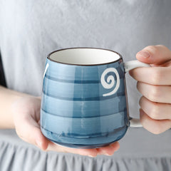 Classic Style Home Office Ceramic Mug Big Capacity Water Cup White