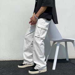 Men's Wide Leg Cargo Pants Safari Style