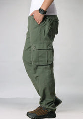 Men Cargo Pants Casual Multi Pockets Military Tactical Pants Loose Straight