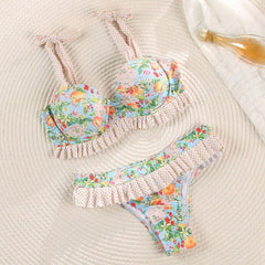 Bikini Floral Swimsuit Women Bathing Suits Bikini Set Print Swimwear Female