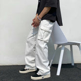 Men's Wide Leg Cargo Pants Safari Style