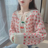Chic Spring Sweater: Women's Slender Knit Floral Crop Top
