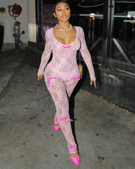 Hot Girl Mesh Jumpsuit