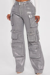 Shine Bright Metallic Cargo Pants