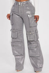 Shine Bright Metallic Cargo Pants