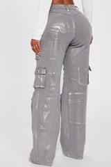 Shine Bright Metallic Cargo Pants