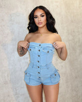 Downtown Views Denim Jumpsuit