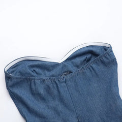 Strapless On The Prowl Mini Denim Dress