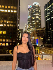 For Your Eyes Only Black Lace Corset Top