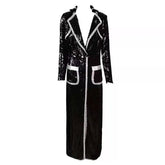 Jenny Black Sequins Trench Coat