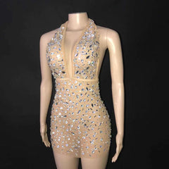 Jezebelle Rhinestone Mini Dress