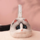 Cat Shaped Realistic Puffy Purse Handbag