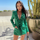 Kimberly Lace-Up Blazer Top