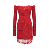 Krystal Tassel Sequin Mini Dress
