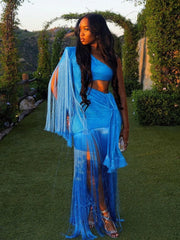 Laurie Tassel Maxi Dress