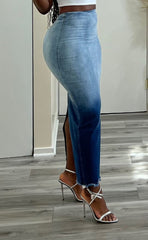 Lola Gradient Tassel Denim Skirt