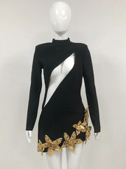 Luxe Flower Bandage Mini Dress