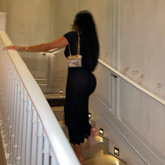 Maxine High Split V-neck Maxi Dress