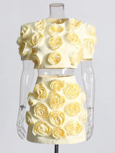 Mia's 3D Flower Skirt Set