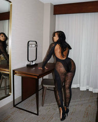 Naisha Mesh Sheer Jumpsuit