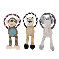 Pet Dog Rope Ring Plush Squeaky Toys