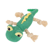 Dino Squeaky Dog Plush Toys Rope Knot