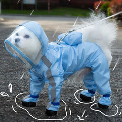 Pet Dog Raincoat Full-cover With Pull