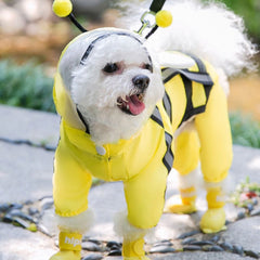 Puppy Dog Pet Raincoat Yellow Bee Cute