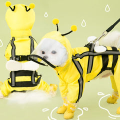 Puppy Dog Pet Raincoat Yellow Bee Cute