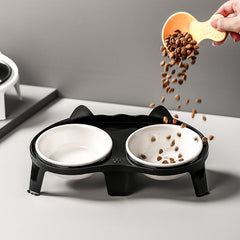 Cat Food Ceramic Bowl Double Bowl