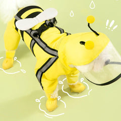 Puppy Dog Pet Raincoat Yellow Bee Cute
