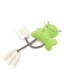 Pet Dog Plush Squeaky Toys Rope Frog