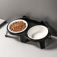 Cat Food Ceramic Bowl Double Bowl